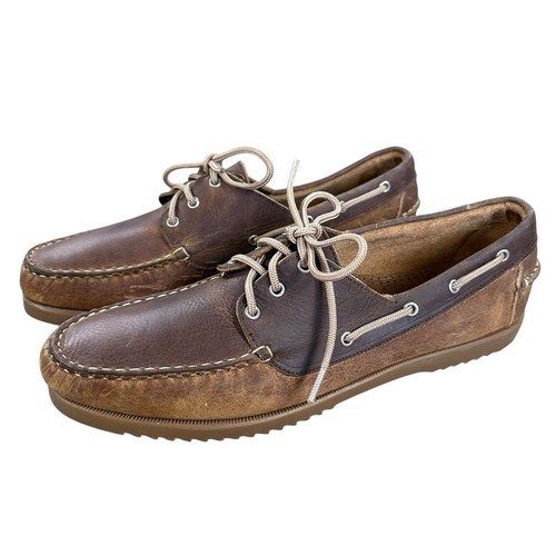NEW Allen Edmonds Harbour Men's Size 12 D Boat Shoes Moccasins Brown Leather