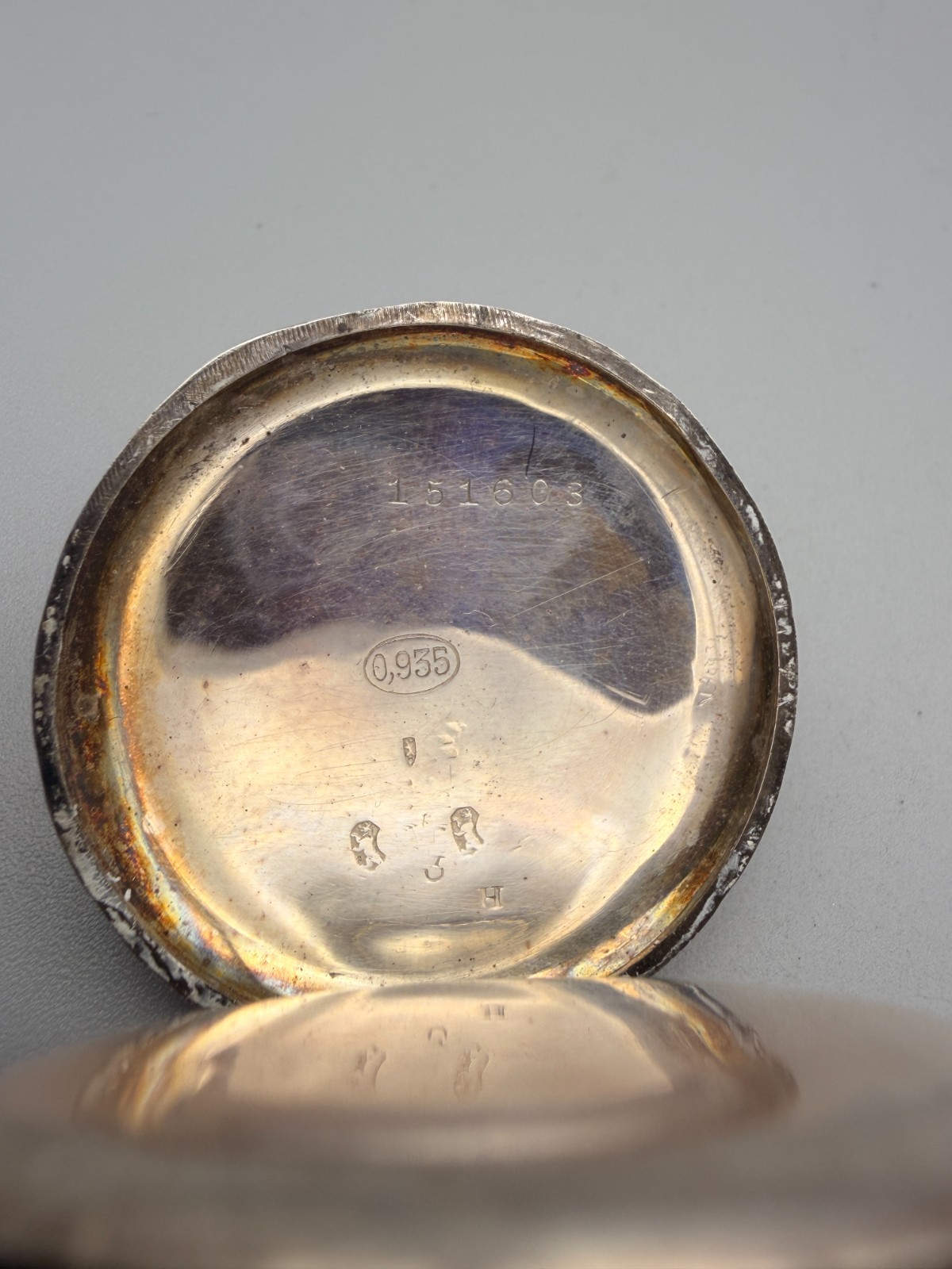 Antique 935 Solid Silver Pocket Watch - image 3