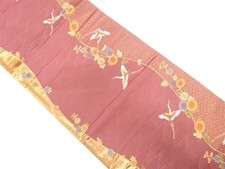 7701869: KIMONO JAPONÉS JAPONÉS FUKURO OBI / FLOR TEJIDA Y GRÚA