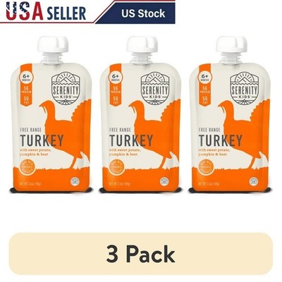Organic Baby Food Free Range Turkey Sweet Potato Pumpkin Beet Puree Pouch 3 Pack