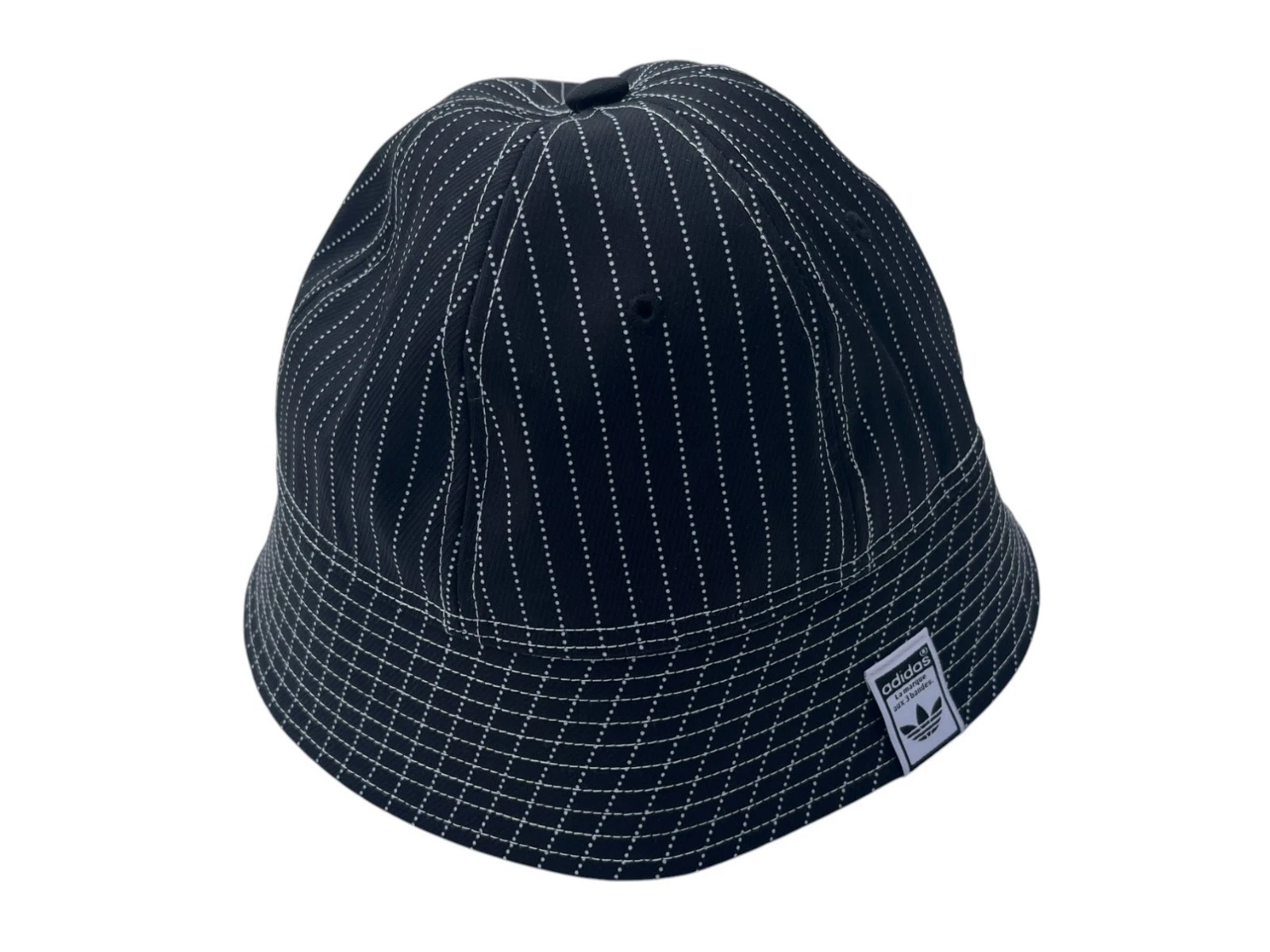 Adidas Originals Black White Dotted Pinstripe Wabash Workwear Casual Bucket Hat