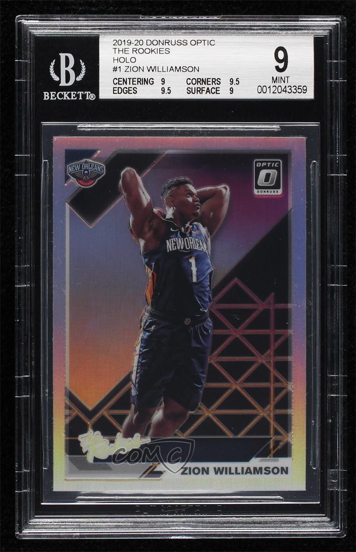 2019 Donruss Optic The Rookies Holo Prizm Zion Williamson #1 BGS 9 MINT RC 9l4
