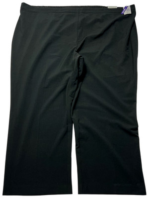 Catherines Pants Womens (5XWP 34/36WP) Black Refined Pull On Elastic Back NWT