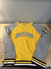 Harry Potter Hufflepuff Sweater Youth Large Yellow Black Pullover Long Sleeve