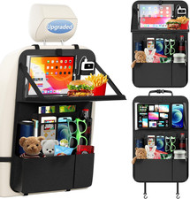Backseat Car Organizer with Foldable Tray, Car Seat Organizer for Kids
