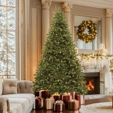 6ft Pre-Lit Spruce Artificial Christmas Tree with 1000 Branch Tips & 250 Lights