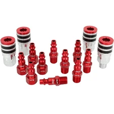 Milton® Colorfit Coupler & Plug Kit with Rubber Bumpers, 1/4" NPT M-Style