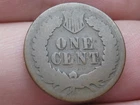 1873 Indian Head Cent Penny- About Good Details, Closed 3, Brown