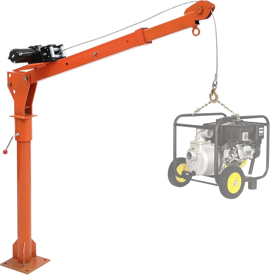 1100Lbs Truck Hoist Crane Folding Truck Mounted W/Electric Winch 3500Lb 12V 360° - Image 2 of 4