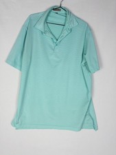Peter Millar Summer Comfort Polo Shirt Mens L Green Striped Short Sleeve