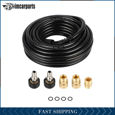 #ad 50FT High Power Pressure Washer 3200PSI Cleaner Extension Hose 3 8quot; M22 14mm $38.81