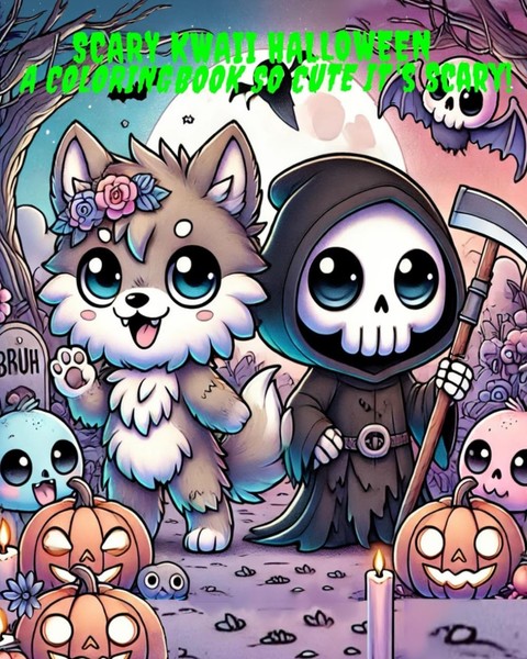 Scary Kawaii Halloween Malbuch, Niedlich & Gruselig, FüR Erwachsene Und Kinder-image