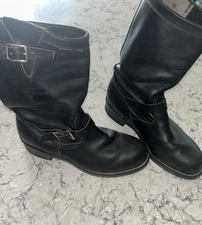 Chippewa Motorcycle Boots Leather Steel Toed Men’s Shoes 9.5E 27363 USA Vibram