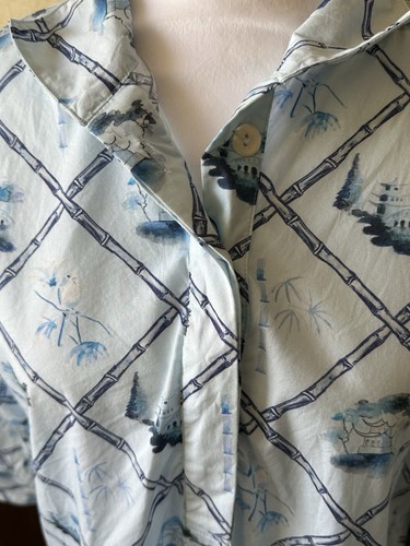 Holly Shae Hemdblusenkleid blau asiatisch Chinoiserie Print XS/M - Bild 4 von 9