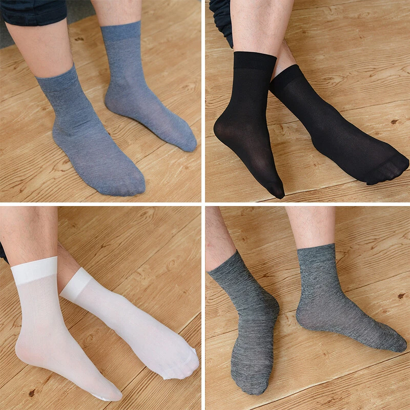 10pairs Silk Socks Men Socks Breathable Business Short Socks Anklet Ankle  Sock ▷