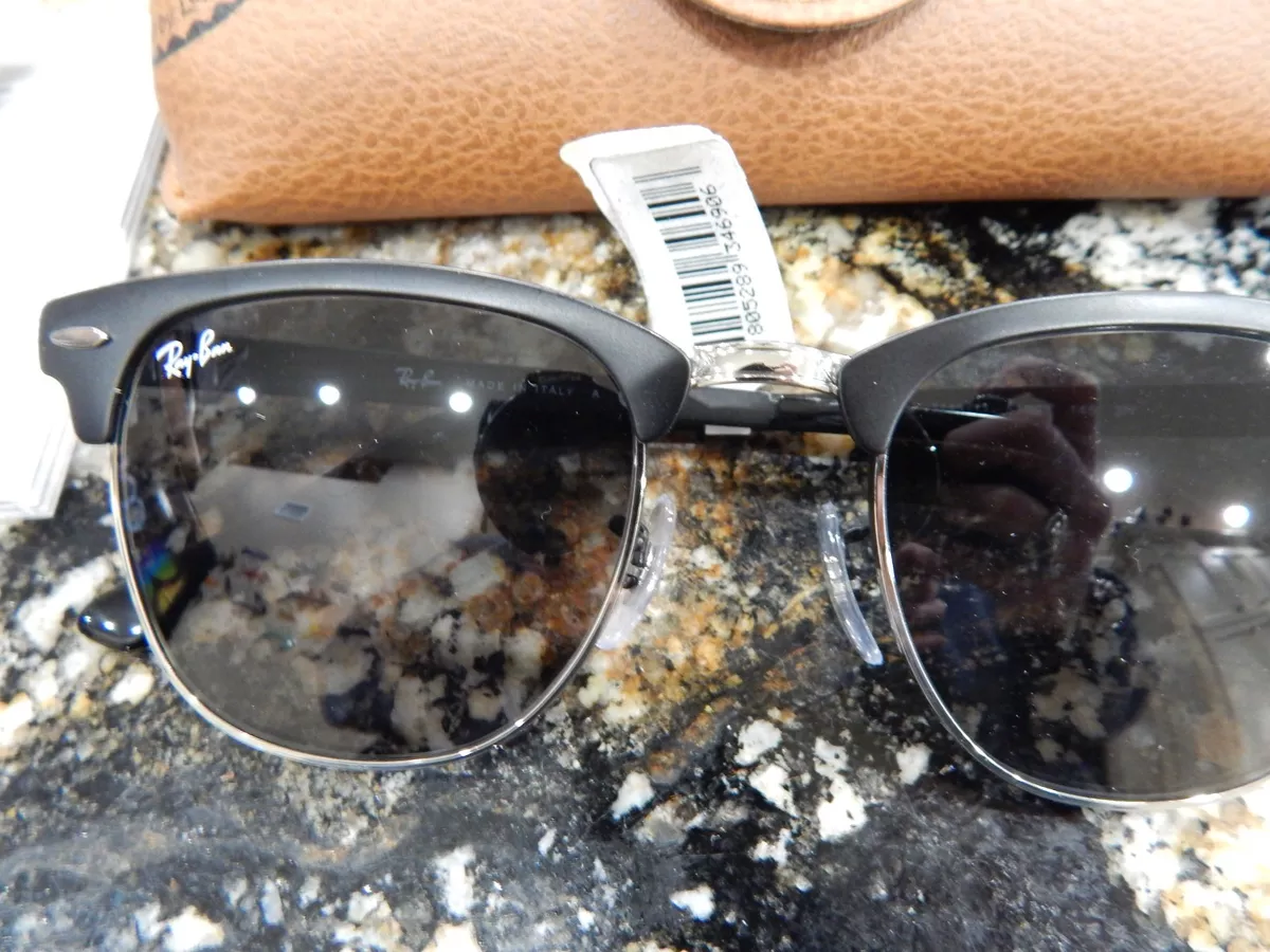 NEW Ray Ban Clubmaster Metal RB3716 Black with Blue Gradient Lenses NWT