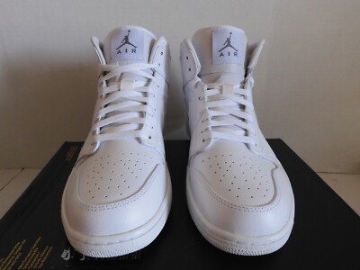 NIKE AIR JORDAN 1 MID WHITE-COOL GREY-WHITE SZ 13 [554724
