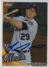 IKE DAVIS NEW YORK METS  SIGNED 2010 TOPPS CHROME CARD #184