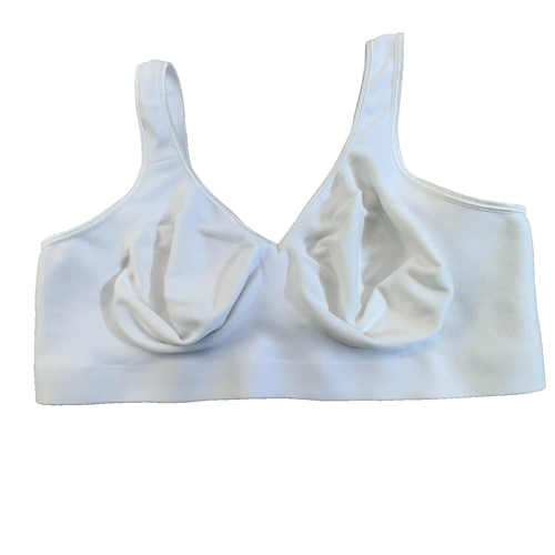 Hanes G796 White SmoothTec ComfortFlex Fit Wirefree Bra Size 2XL