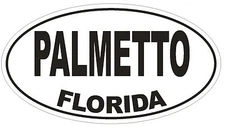 Palmetto Florida Oval Bumper Sticker or Helmet Sticker D1581 Euro Oval