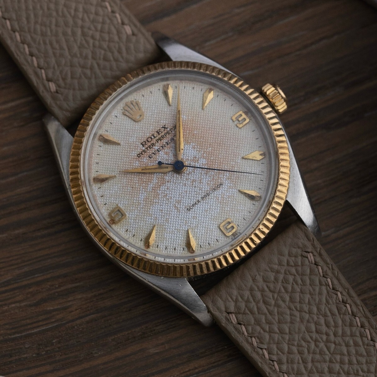 Rolex 5505 Two Tone Gold + Stainless - Tropical Patina Honey Comb