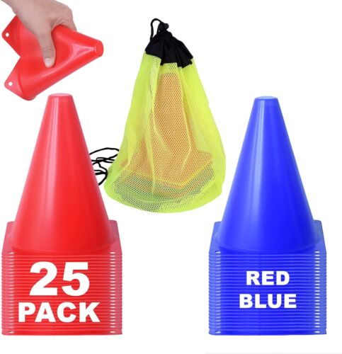 Cones for Sports Training, 7 Inches Tall & Visible, Durable and Easy to Handle S