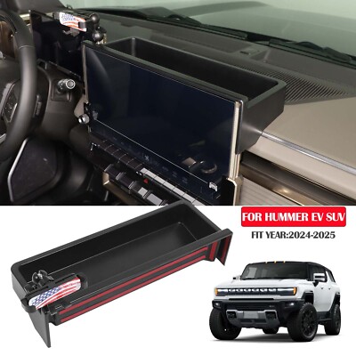Mount Phone Holder Storage Tray Dash Box Kit For Hummer EV SUV 2024-2025 US Flag
