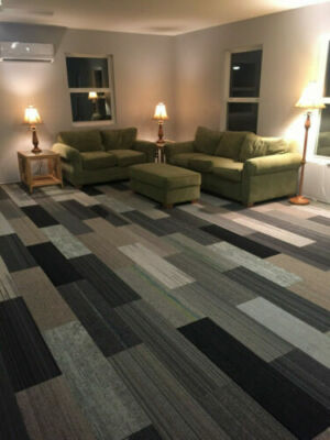 New Shaw Carpet Tile Planks Modular Gray Black Silver 135 sq ft + 9X36 or 18X36