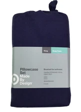 Made By Design Pillowcase Set KING Soft Easy Care Blue Amethyst