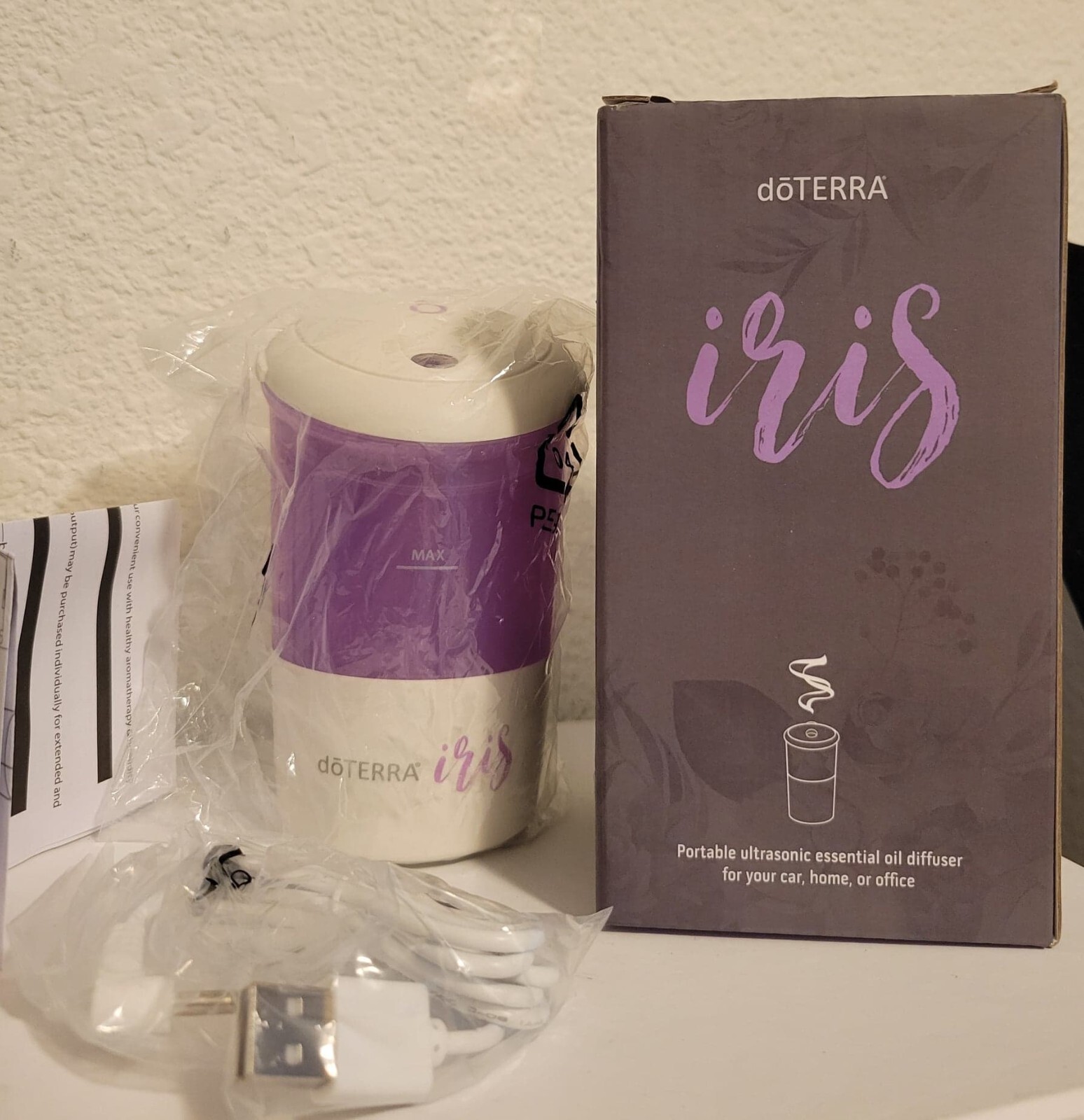 NEW! DoTERRA Iris Diffuser in box 7 Colorful LED Lights Portable Home ...