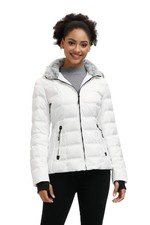 Women Down Puffer Jacket With Hood Hooded Winter Down Puffer Coat For Women W...