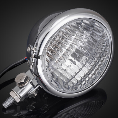 Motorcycle Bates Style 4.5 Inch H4 Headlight For Harley Custom Bobber Chopper