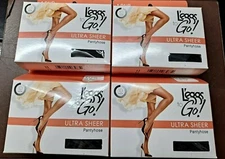 4 pair Leggs to Go! Ultra Sheer Pantyhose X-Large Off Black 15213