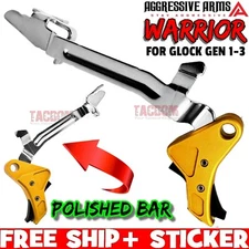 AGGRESSIVE ARMS WARRIOR GOLD ALUMINUM Trigger FOR Gen 1 2 3 GLOCK 17 19 23 34