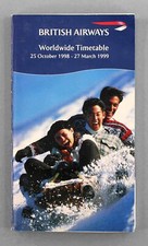 BRITISH AIRWAYS WORLDWIDE AIRLINE FLUGPLAN WINTER 1998/99 SEAT MAPS CONCORDE BA