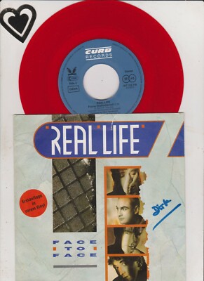 REAL LIFE -  Face To Face- 7'' colored  red Vinyl