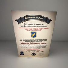 U.S. AIR FORCE - 2ND AIR DIVISION / SUPERIOR ACHIEVEMENT AWARD CERTIFICATE
