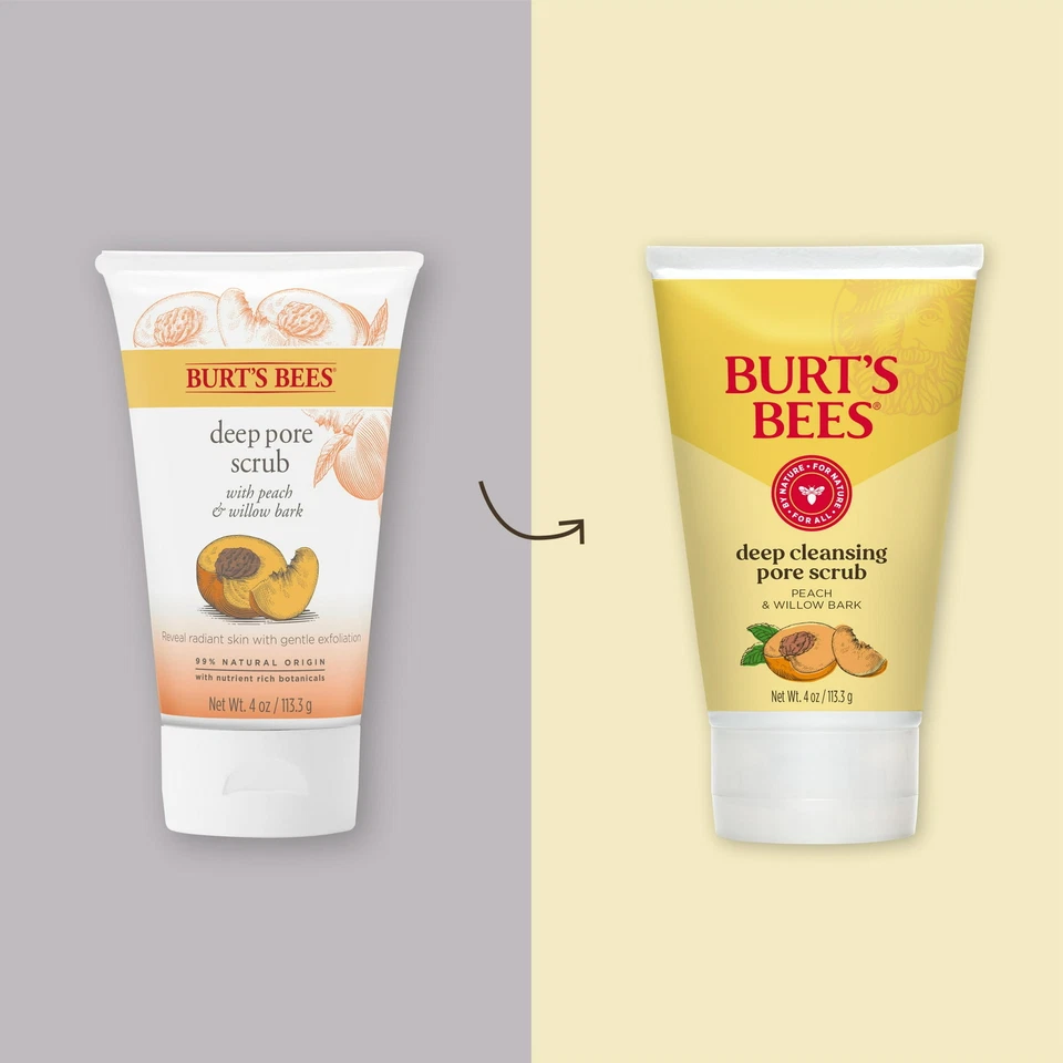 Burt's Bees Deep Cleansing Pore Scrub with Peach and Willow Bark, 4oz (3 Pack) - Image 2 of 4