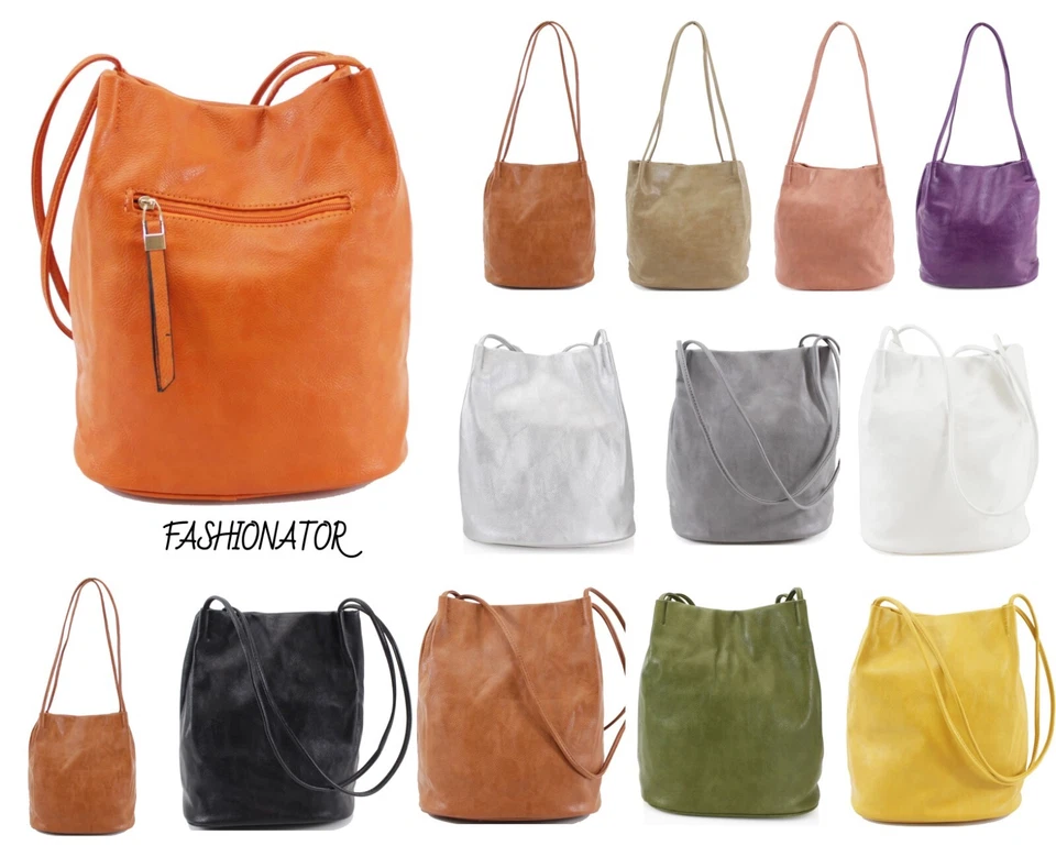 Women's Long Handle Soft Ladies Shopper Shoulder Bag Tote Bucket Hobo Handbags - Image 2 of 4