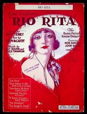 1929 Rio Rita w/ Bebe Daniels John Boles Operetta Movie Theme Song Sheet Music