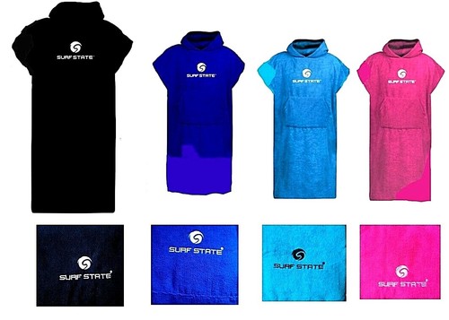 SURF STATE CHANGING ROBE COAT MICROFIBRE TOWEL BEACH PONCHO SWIM KIDS ADULTS SIZ
