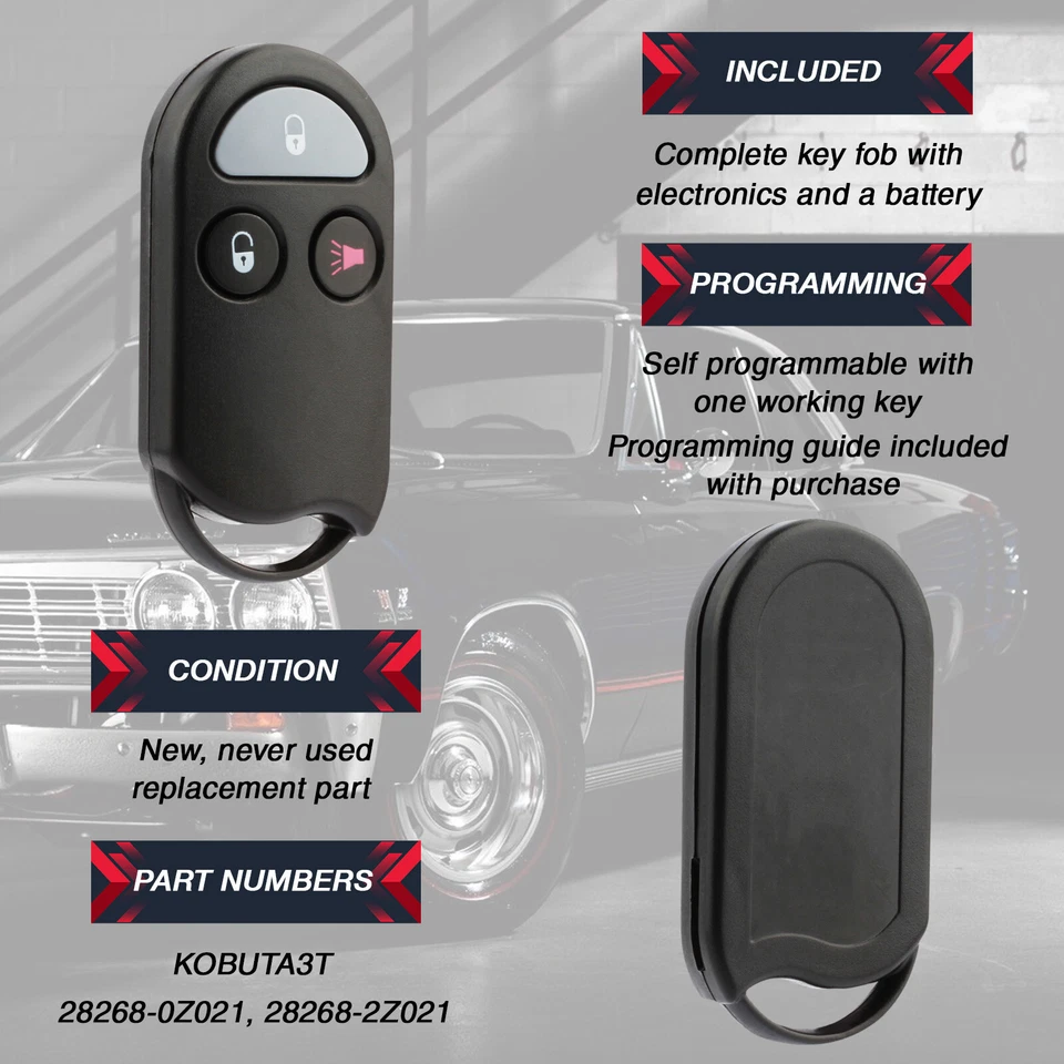 Keyless Entry Remote Fob for 1996 1997 1998 1999 Nissan Pathfinder KOBUTA3T - Image 4 of 4