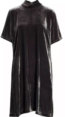 Eileen Fisher Tie Back Velvet Shift Dress Petite Size PP
