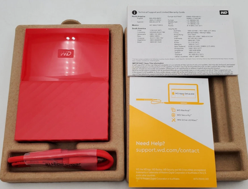 Western Digital My Passport Red 1TB USB 3.0 Hard Drive New Open Box - Afbeelding 3 van 3
