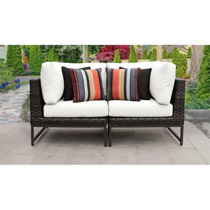 Barcelona 2 Piece Outdoor Wicker Patio Furniture Set 02a In Sail White Ebay