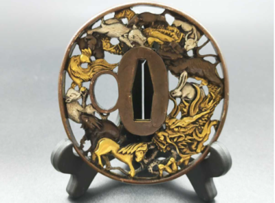 TSUBA Japanese Sword guard 12 Chinese zodiac signs Samurai Katana