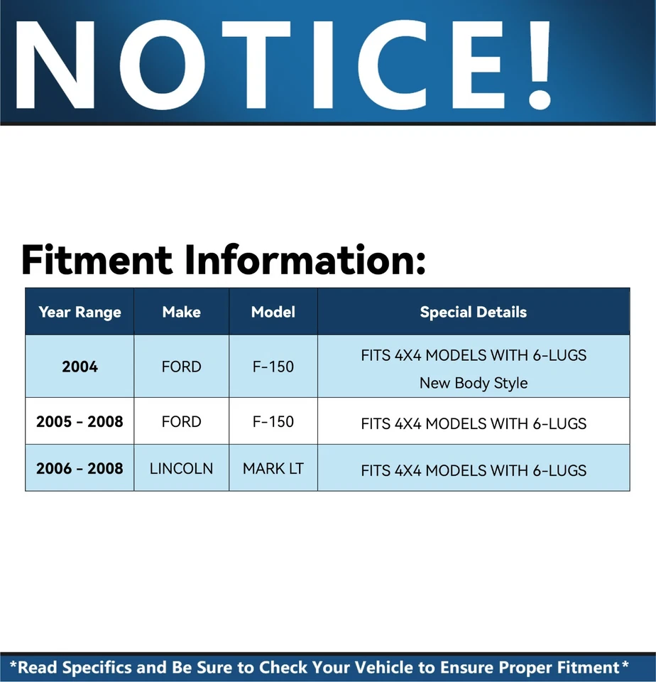 Pastillas de freno 4x4 12,99" rotores delanteros 13,69" traseros para Ford F-150 Lincoln Mark LT Foto 2 de 4