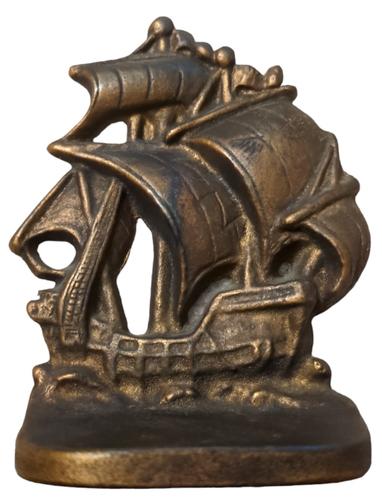PAIR CAST IRON PIRATE SAIL BOAT SHIP BOOKENDS CAST IRON FINISH - Picture 3 of 8
