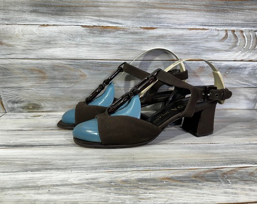 PRADA Milano Made In Italy Women's Heels Sandals Brown Luxury Brand - Picture 5 of 24