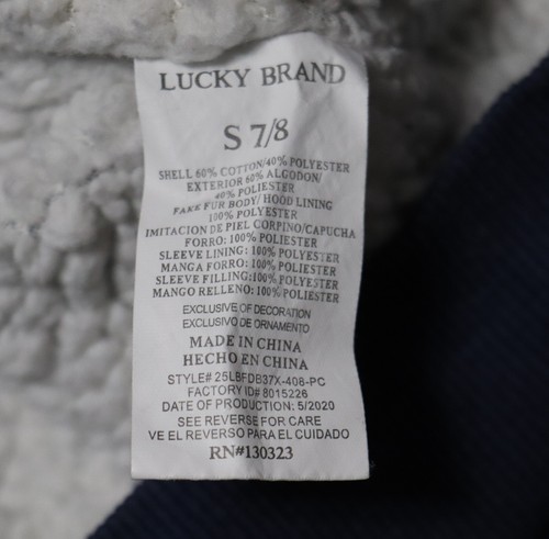 Lucky Brand Jacket Full Zip Navy Lined Boys Youth Small 7/8 - Picture 8 of 8